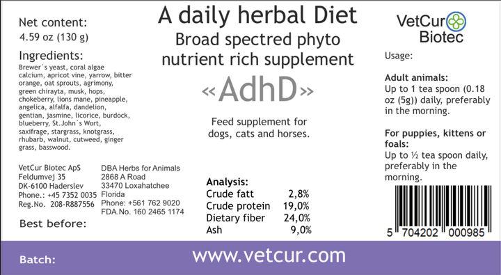 VetCur AdhD - Herbs for Animals