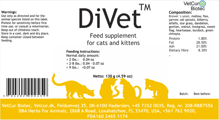 VetCur DiVet Cat - Herbs for Animals