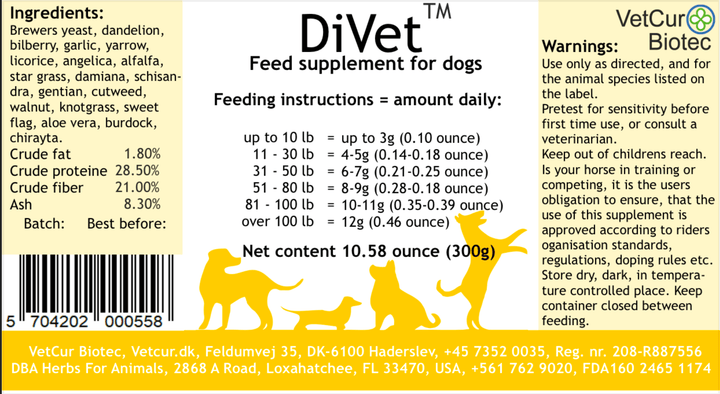 VetCur DiVet Dog - Herbs for Animals