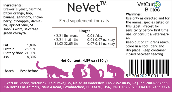 VetCur NeVet Cat - Herbs for Animals