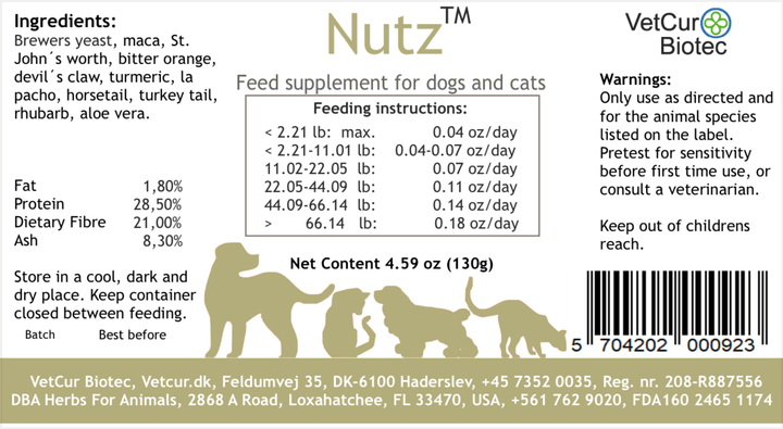 VetCur Nutz Dog & Cat - Herbs for Animals