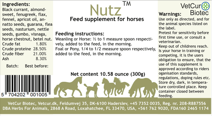 VetCur Nutz Horse - Herbs for Animals