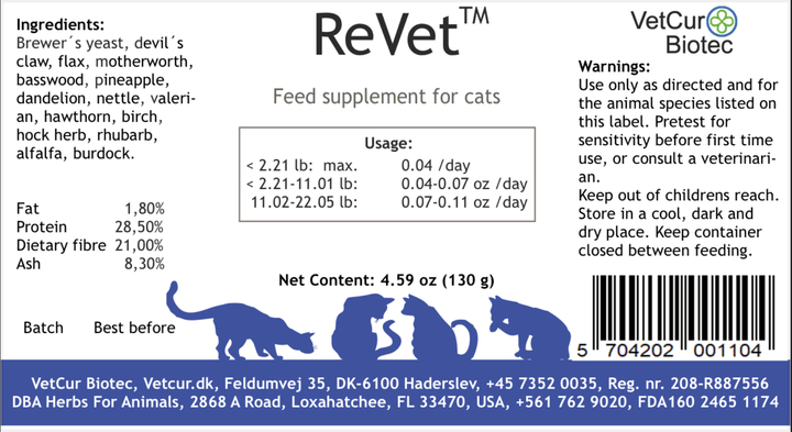 VetCur ReVet Cat - Herbs for Animals