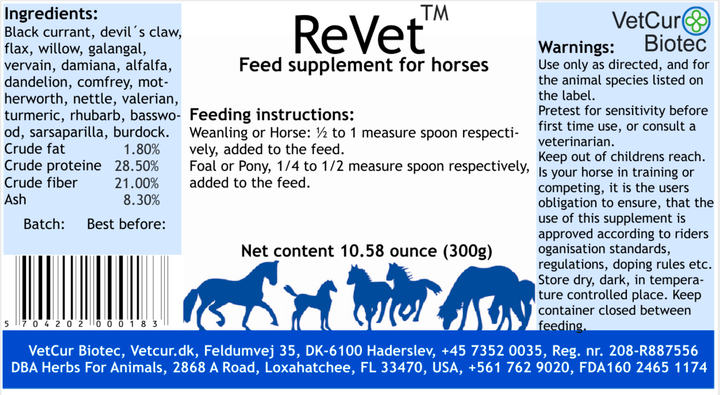 VetCur ReVet Horse - Herbs for Animals