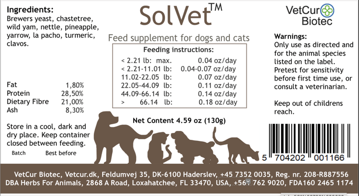 VetCur SolVet Dog & Cat - Herbs for Animals