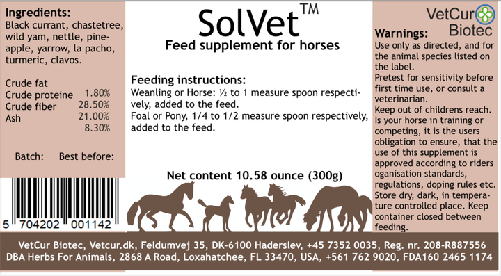 VetCur SolVet Horse - Herbs for Animals